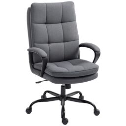 HOMCOM Fabric Office Chair, Computer Desk Chair for Home, Charcoal Grey in Dark Grey - thumbnail 2