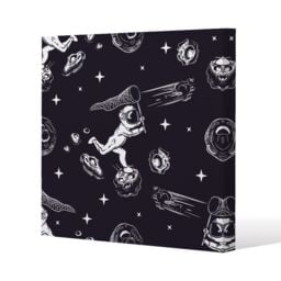 Benjamin Tate Design Astronaut catches a comet (Canvas Print) / 61 x 61 x 4cm in Natural - Size: 61 x 61 x 4 cm - thumbnail 1