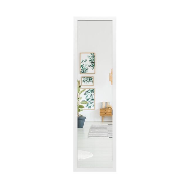 Costway Full Length Over the Door Mirror Bedroom Entryway Wall Hanging Full Body Mirror in White - image 1
