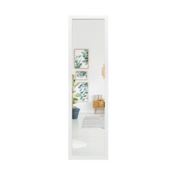 Costway Full Length Over the Door Mirror Bedroom Entryway Wall Hanging Full Body Mirror in White - thumbnail 1