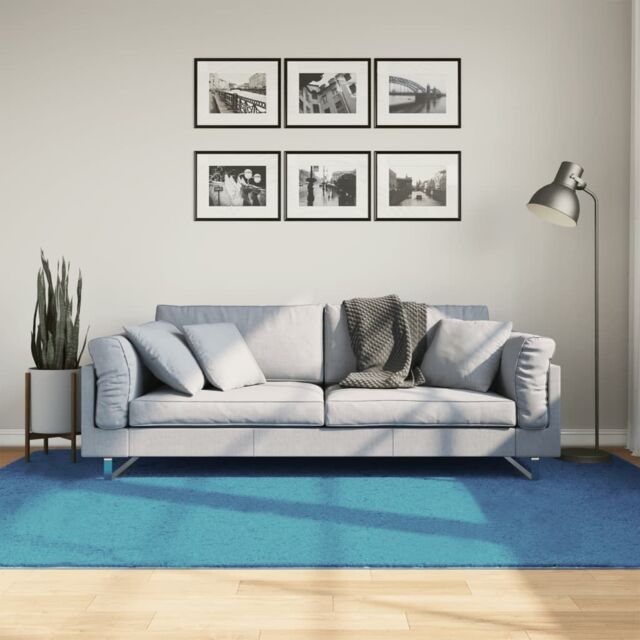 Berkfield Home Rug OVIEDO Short Pile Turquoise 160x230 cm in Blue - Size: Medium - image 1