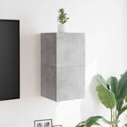 Berkfield Home Wall Mounted TV Cabinets 2 pcs Concrete Grey 30.5x30x30 cm - thumbnail 4