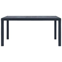 Berkfield Home Garden Table Anthracite 150x90x72 cm Plastic Rattan Look in Black - Size: 150 x 90 x 72 cm - thumbnail 2