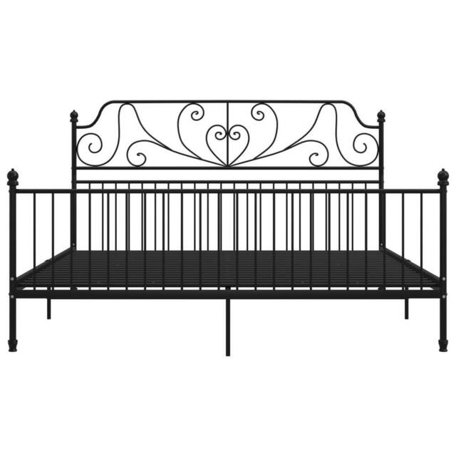 Berkfield Home Comfortable Bed Frame Black Metal 180x200 cm Super King - image 1