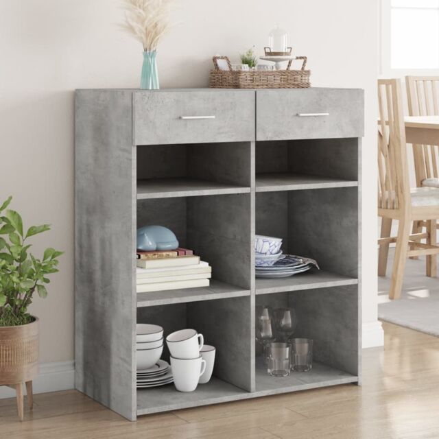 Berkfield Home Sideboard Concrete Grey 80x42.5x93 cm Engineered Wood - image 1