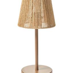 Wyld and Coco Table Lamp - Brown Paper Rope Shade Matte Iron Base - thumbnail 2