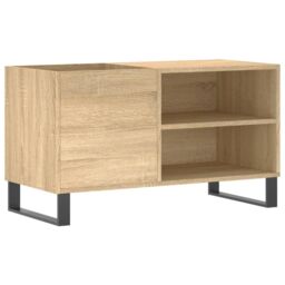 Berkfield Home Record Cabinet Sonoma Oak 85x38x48 cm Engineered Wood in Brown - Size: 85 x 38 x 48 cm - thumbnail 2