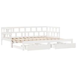 Berkfield Home Daybed with Trundle & Drawers without Mattress White 90x200 cm - thumbnail 4