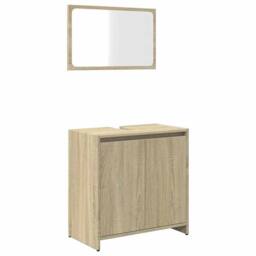 Berkfield Home Bathroom Furniture Set Sonoma Oak Engineered Wood in Brown