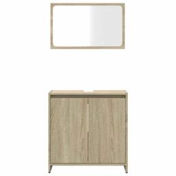 Berkfield Home Bathroom Furniture Set Sonoma Oak Engineered Wood in Brown - thumbnail 5