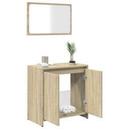 Berkfield Home Bathroom Furniture Set Sonoma Oak Engineered Wood in Brown - thumbnail 4