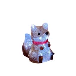 Samuel Alexander 14cm Light up Christmas Ice Fox with 12 Cool White LEDs in Brown - thumbnail 1