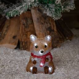 Samuel Alexander 14cm Light up Christmas Ice Fox with 12 Cool White LEDs in Brown - thumbnail 4