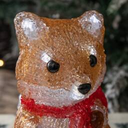 Samuel Alexander 14cm Light up Christmas Ice Fox with 12 Cool White LEDs in Brown - thumbnail 6
