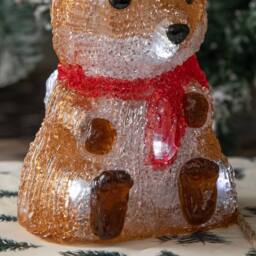 Samuel Alexander 14cm Light up Christmas Ice Fox with 12 Cool White LEDs in Brown - thumbnail 7