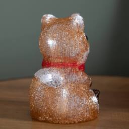 Samuel Alexander 14cm Light up Christmas Ice Fox with 12 Cool White LEDs in Brown - thumbnail 3
