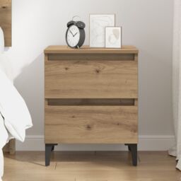 Berkfield Home Bed Cabinet Artisan Oak 40x35x50 cm Engineered Wood in Brown - Size: 40 x 35 x 50 cm - thumbnail 4