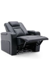 More4Homes Broadway Cinema Electric Recliner Chair USB Charging LED Base in Black - thumbnail 2