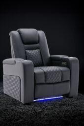 More4Homes Broadway Cinema Electric Recliner Chair USB Charging LED Base in Black - thumbnail 1