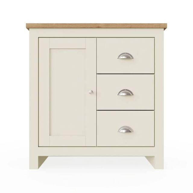 SPETLEK Sideboard Cabinet Living Room Multi Unit 3 Drawers in Cream - Size: 0.6m2 - image 1