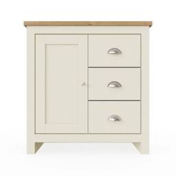 SPETLEK Sideboard Cabinet Living Room Multi Unit 3 Drawers in Cream - Size: 0.6m2 - thumbnail 1