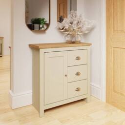 SPETLEK Sideboard Cabinet Living Room Multi Unit 3 Drawers in Cream - Size: 0.6m2 - thumbnail 5