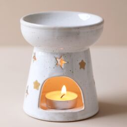 Lisa Angel Women's Ceramic Starry Wax Melt Burner in Off-White - thumbnail 2
