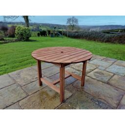 Churnet Valley Garden Furniture Ltd Valley Round Garden Dining Table - Timber - Minimal Assembly Required in Brown - thumbnail 3