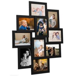 Berkfield Home Collage Photo Frame for 10x(13x18 cm) Picture Black MDF - Size: 13x18 cm