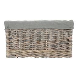 Red Hamper Grey Wash Grey Cotton Lined Willow Storage Baskets - Size: Medium - thumbnail 3