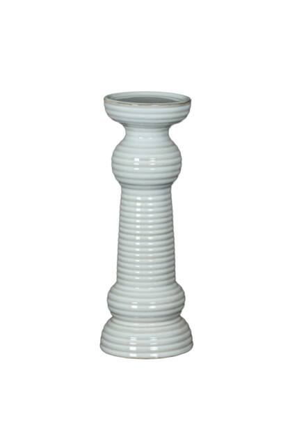 KDMD Sile Medium Ceramic Pillar Candle Holder for Elegant Retail Displays in White - image 1