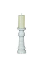 KDMD Sile Medium Ceramic Pillar Candle Holder for Elegant Retail Displays in White - thumbnail 2