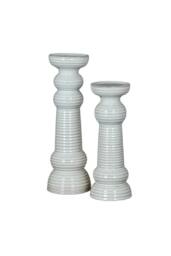 KDMD Sile Medium Ceramic Pillar Candle Holder for Elegant Retail Displays in White - thumbnail 4