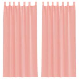 Berkfield Home Voile Curtains with Loops 2 pcs Pink 140x245 cm - thumbnail 3