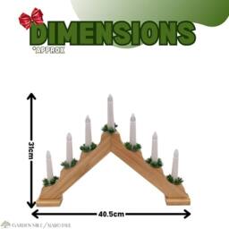 Marco Paul Christmas Candle Bridge, Traditional Indoor Xmas Decorations in Light Oak - thumbnail 2