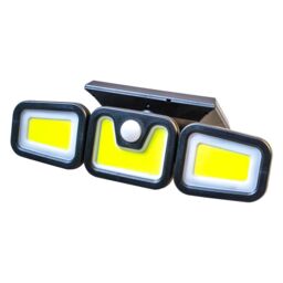 mysmartbuy Solar Powered 260 Lumen PIR Motion Sensor Outdoor Security Wall Light with 3 LED COB Heads, 3 Lighting Modes & 3m Detection Range in Black - thumbnail 3
