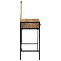 Berkfield Home Dressing Table 100x40x75/120 cm Solid Wood Rough Mango in Brown - thumbnail 6