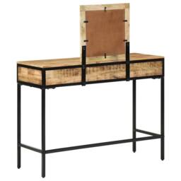 Berkfield Home Dressing Table 100x40x75/120 cm Solid Wood Rough Mango in Brown - thumbnail 7