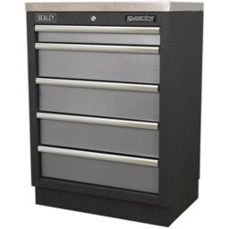 Loops 680mm Modular 5 Drawer Floor Cabinet - Ball Bearing Slides - Locking - 2 Keys - thumbnail 5