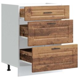 Berkfield Home Kitchen Base Cabinet Porto Old Wood Engineered Wood in Brown - thumbnail 5