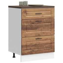 Berkfield Home Kitchen Base Cabinet Porto Old Wood Engineered Wood in Brown - thumbnail 1