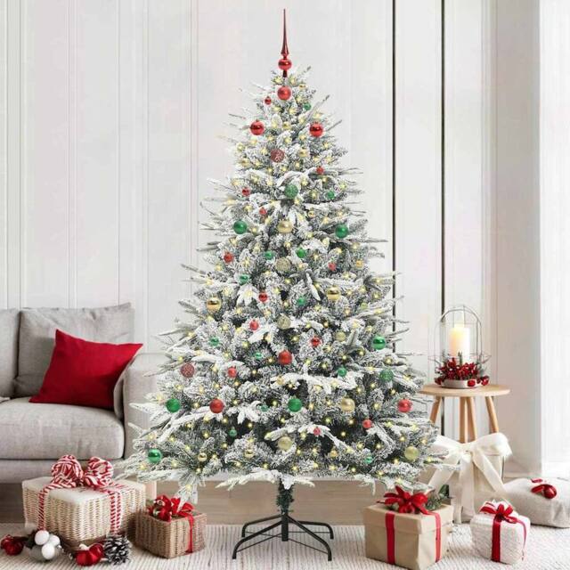 Berkfield Home Artificial Pre-lit Christmas Tree with Ball Set Green 210 cm - image 1