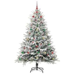 Berkfield Home Artificial Pre-lit Christmas Tree with Ball Set Green 210 cm - thumbnail 6
