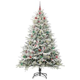 Berkfield Home Artificial Pre-lit Christmas Tree with Ball Set Green 210 cm - thumbnail 3