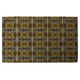 Benjamin Tate Design Portuguese Ethnic Tiles Azulejos Soft Bath Towel in Orange - thumbnail 1