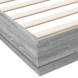 Berkfield Home Bed Frame with LED without Mattress Grey Sonoma 180x200 cm Super King - thumbnail 9