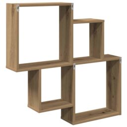 Berkfield Home Wall Shelf Artisan Oak 80x15x78.5 cm Engineered Wood in Brown - thumbnail 6
