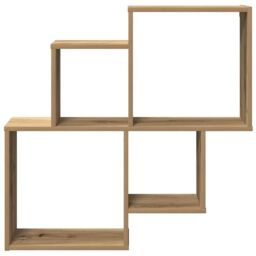 Berkfield Home Wall Shelf Artisan Oak 80x15x78.5 cm Engineered Wood in Brown - thumbnail 4