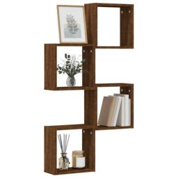Berkfield Home Wall Cube Shelves 4 pcs Brown Oak 30x15x30 cm - Size: 30 x 15 x 30 cm - thumbnail 1