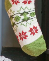 Dibor Set of 4 Knitted White Fair Isle Pompom Xmas Gift Christmas Stocking - Size: 4 Pack - thumbnail 3